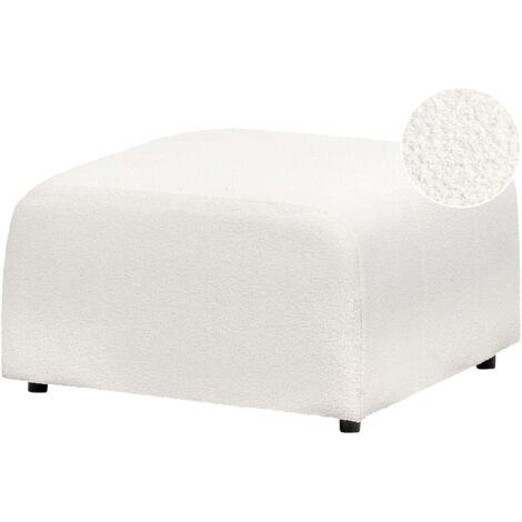 Pouf moderne en tissu bouclé blanc COLMETTE