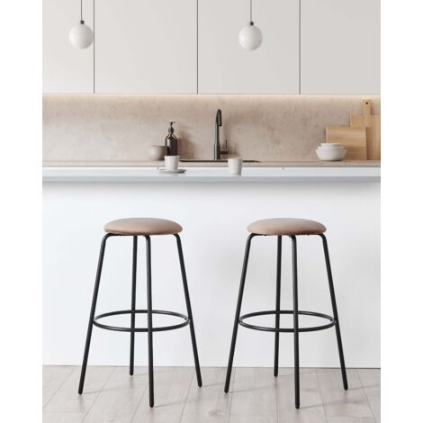 Tabouret de Bar Lot de 2, Tabourets de Bar en Velours, Chaise Bar