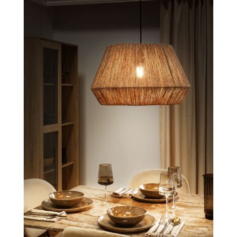 Lampe Suspension Boho En Rotin Naturel Anduki - 133 Cm - IP20 - Garantie 2 Ans