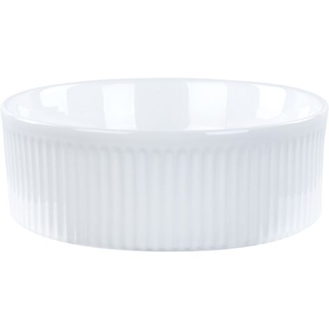 Lavabo Moderne en Céramique 37 cm Salle de Bain Blanc Geldo