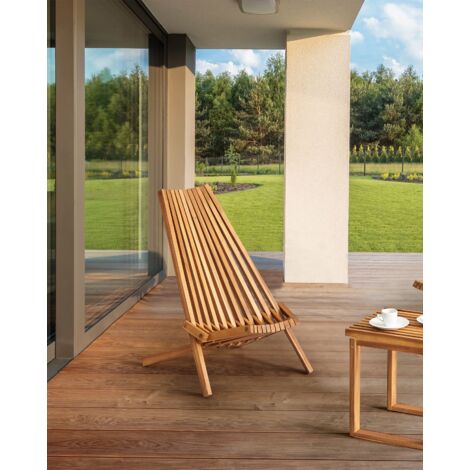 Lot de 2 Chaises Rustique de Jardin en Bois d'Acacia Extérieur Pliables ...