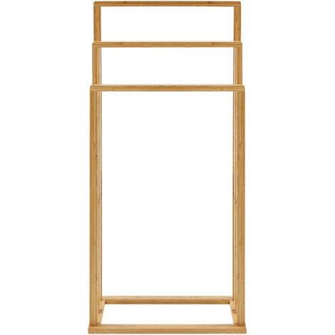 Porte-serviettes En Bambou Naturel Andrea House - Format Carré 18x18x6 Cm - Couvercle Inclus