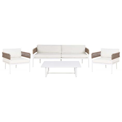 Ensemble de Jardin 5 Places en Aluminium 2 Chaises et une Table Blanc Serla (1/5)