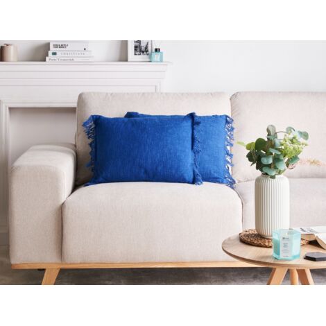 Housse De Coussin D'Extérieur Pia Bleu Indigo 40x40 Cm – Atmosphera, Style Rayé Élégant Et Résistant