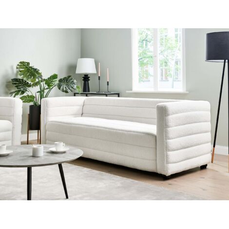 Canapé 3 Places Design Moderne Tissu Gris - Rembourrage épais, Pieds Coniques, Charge 350 Kg, Facile à Monter