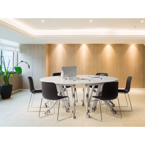 VIVOLILV Table de Bureau Pliante avec Roulette - 90x56x76 cm - Forme de U - Noir - Bureau d'ordinateur Pliable - Maison