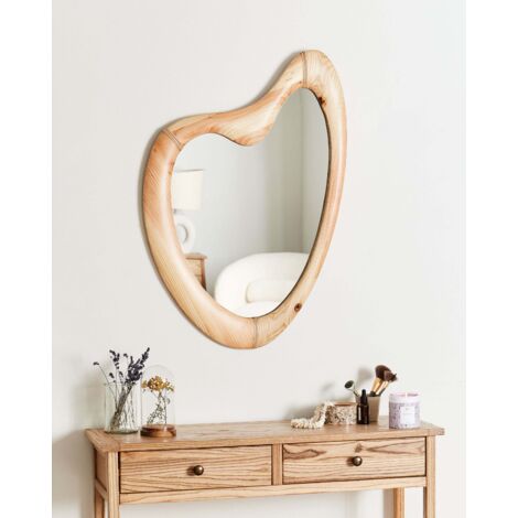 Miroir Mural Rectangle Cadre Bois Rustique - 40x50 Cm, Style Vintage - Pour Salon, Salle De Bain, Entrée
