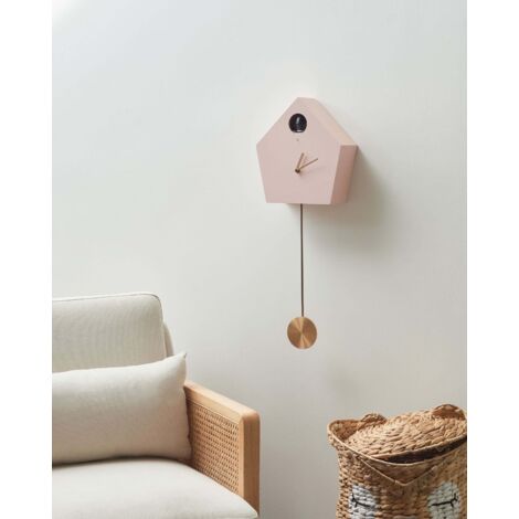Karlsson Grato Horloge Murale Coucou Moderne - Rose Clair Et Rose Tendre Avec Pendule