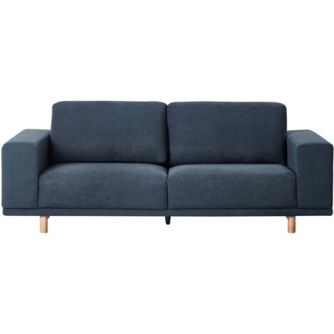 Canapé 3 Places Moderne Rétro en Tissu avec Accoudoirs Larges Bleu Nivala (1/5)