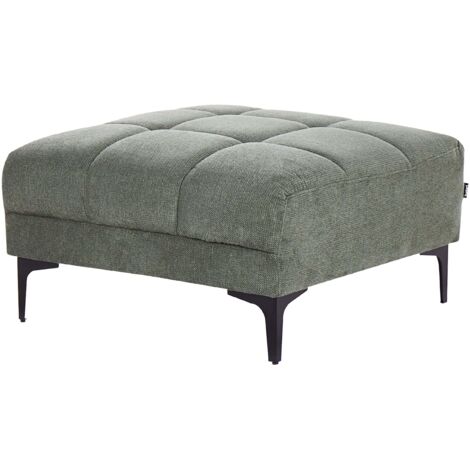 Ottoman Rectangulaire Beliani Vert – Repose-pieds En Tissu Rembourré Florli