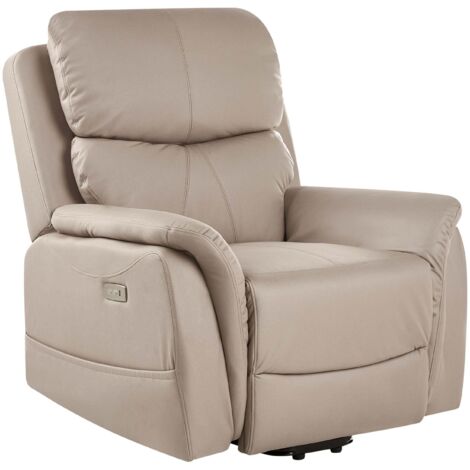 Fauteuil de Massage Electrique Moderne en Tissu avec Fonction Massage Taupe Glorie (1/5)