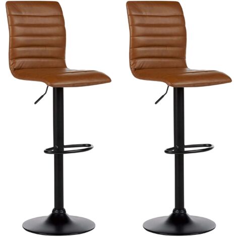 Ensemble De 2 Tabourets De Bar Pivotants, Chaises Réglables En Hauteur Avec Repose Pieds Pour Cuisine Salle A Manger 2 Piecesensemble 82834021