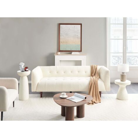 Canapé 3 Places Moderne Minimaliste en Bouclé Rembourré avec Coussins