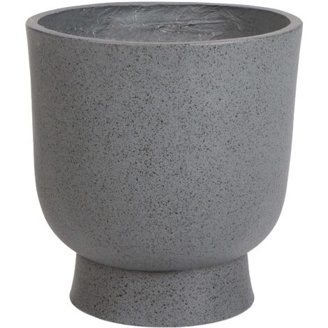 Pot De Fleurs Rond Cannelé En Céramique Blanc 20,3 X 15,2 Cm[S227