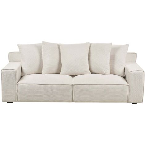 Canapé d'angle 3 places MARUM Tissu chenille Bleu clair Côté gauche