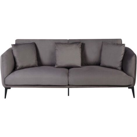 Fauteuil minimaliste en velours beige et métal noir