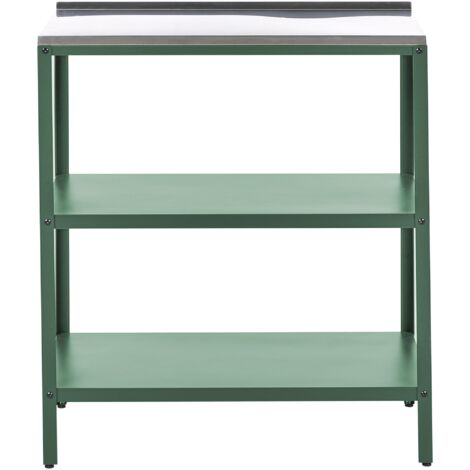 Îlot De Cuisine Extérieur En Acacia – 80x50x83 Cm, 2 étagères, Plateau En Acier - 11