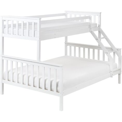 Lit Superposé Simple et Double en Hauteur en Bois de Pin 90/140 x 200 cm Meuble Chambre Blanc Bierne (1/5)