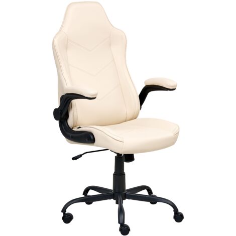 Chaise De Bureau Beliani MARIBEL – Cuir PU Marron, Design Glamour, Pivotante Et Réglable, Neuve
