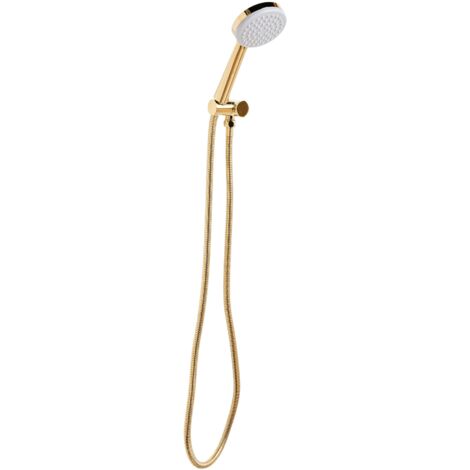 Pomme de Douche Moderne Classique en Métal avec Tuyau 1 Mode Dorée Aypate (1/5)