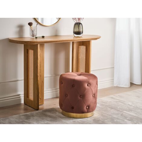 Pouf Rond En Velours Noir | Diamètre 37 Cm, Hauteur 45 Cm | Rembourrage Épais | Décoration Contemporaine