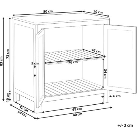 Îlot De Cuisine Extérieur En Acacia – 80x50x83 Cm, 2 étagères, Plateau En Acier - 5
