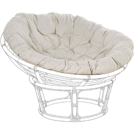 Coussin de Siège Extérieur pour Chaise de Jardin Tissu Polyester Coton Beige Clair Salvo/Orvieto (1/5)