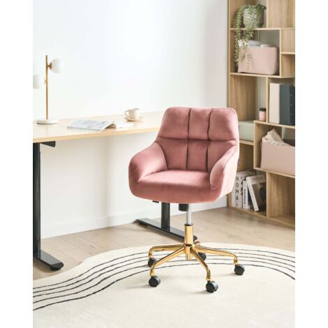 Chaise De Bureau Pivotante En Velours Chummaven - Sans Accoudoirs, Base Croisée Métal - Pour Bureau Maison, Coiffeuse, Chambre - Noir