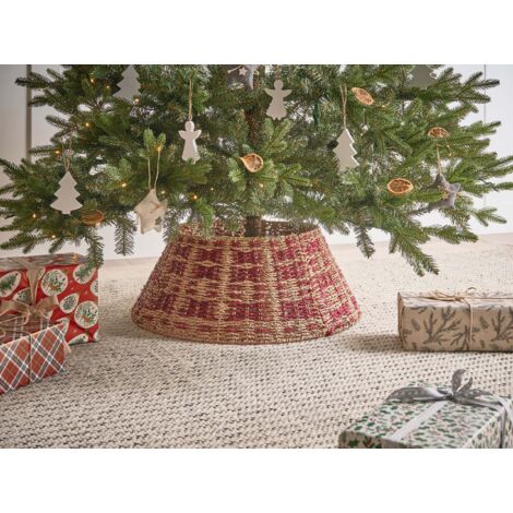 KADAX Jupe De Sapin De Noël En Osier Naturel Tressé Main – 46,5 Cm, Cache-Support Élégant Et Écologique Pour Arbre De Noël