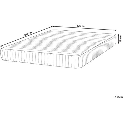 Matelas Rigide Matelas Rigide à Ressorts Ensachés avec Mousse 7 Zones 120 x 200 cm ...