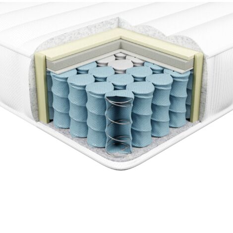 Matelas Rigide Matelas Rigide à Ressorts Ensachés avec Mousse 7 Zones 120 x 200 cm ...