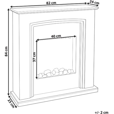 Cheminée Electrique avec LED Effet Flammes Galets Blanc Nyiri