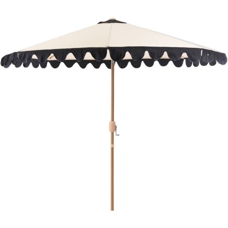 Parasols , voiles d'ombrage - Parasol de jardin avec mât en bois noir Parasols , voiles d'ombrage - Parasol de jardin avec mât en bois noir