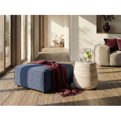 Pouf rectangulaire lounge en velours côtelé - LORENZO