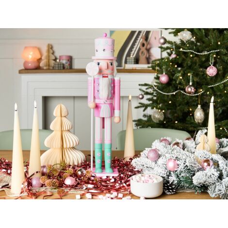 Figurine De Noël Casse-Noisette – Rose Et Vert Pastel – 42 Cm – Décoration – Palazzo INT