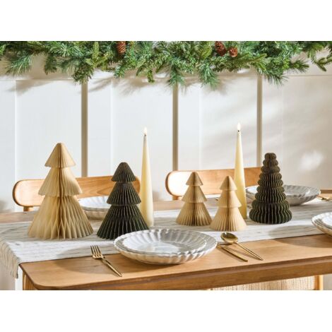 Arbre de Noël en Papier Alvéolé 3D Pliable Accordéon Arbre de Noël Centre de Table d'Hiver pour Table de Dîner des Fêtes Décoration Intérieure de la Maison
