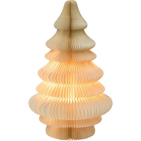 2 Sapins De Noël En Papier Alvéolé - Décorations 3D Pliables (32 Cm Et 15 Cm) - Pour Table, Fenêtre