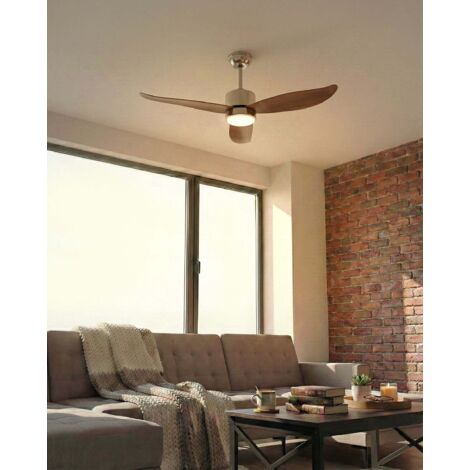 Ventilateur De Plafond Faro Barcelona Attos – LED, Télécommande, 213 Cm – Marron