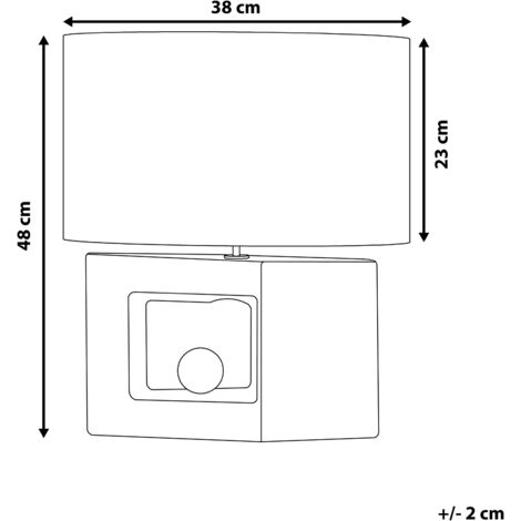 Lampe à Poser De Style Amphore En Porcelaine Grise - 33 Cm