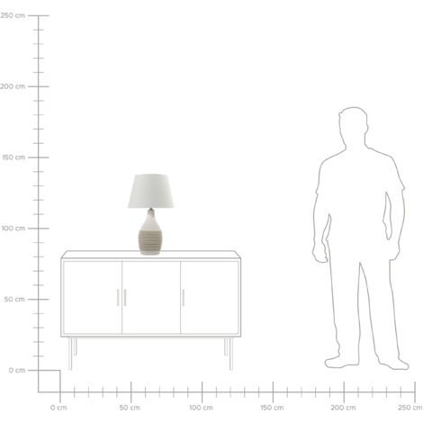 Lampe à Poser Scandinave Beige - Porcelaine Et Viscose - Hauteur 56cm - E27 Max 60W - Style Chic
