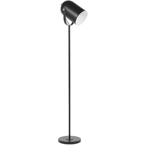 Beau lampadaire arc noir E27 blanc et doré