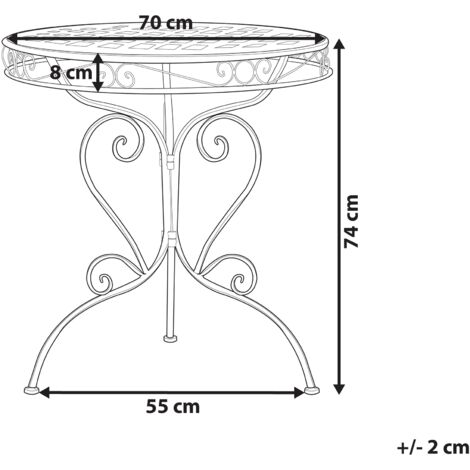 Table ronde de jardin en métal - D.110 cm - Terracotta - MIRMANDE de MYLIA
