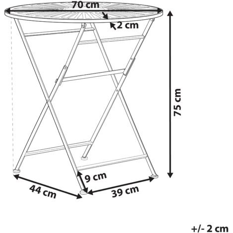 Table De Jardin Ronde TRIESTE En Métal Beige - Diamètre 70 Cm - Style Bistrot - Bon Plan
