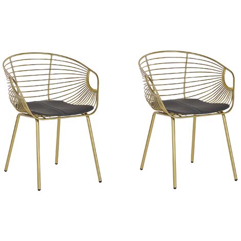 Chaise de Salon Design Moderne en Métal et Cuir