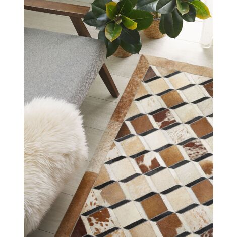 Tapis Géométrique Multicolore 69x141 Cm - Lavable, Antidérapant - Pour Salon, Chambre, Cuisine - Design Vintage