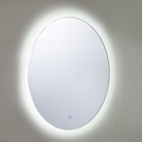 Miroir lumineux à LED argenté ø 78 cm BEZIERS 