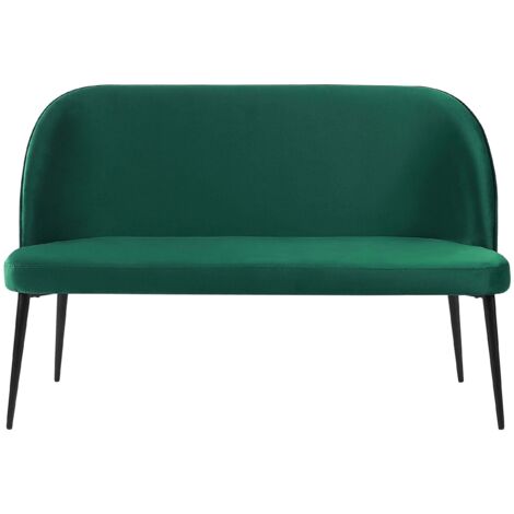 Banc D’intérieur Dayton – Velours Vert, Pieds Dorés, Style Glamour (neuf, 2 Ans De Garantie)