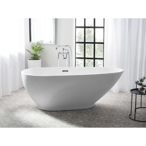 Baignoire Acrylique Autoportante Forme Ovale Blanche Guiana