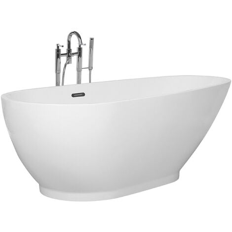 Baignoire Acrylique Autoportante Forme Ovale Blanche Guiana