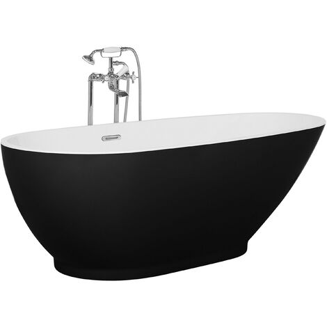 Baignoire Acrylique Autoportante Forme Ovale Noire Guiana